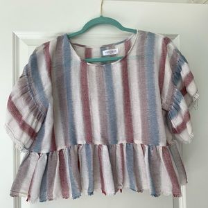 Vestique frayed crop top